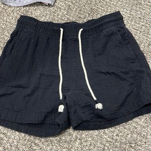 Black Linen Shorts